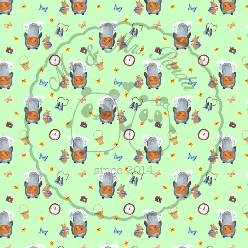 Nackenkissen Pinguin & Maus Wanderer Muster