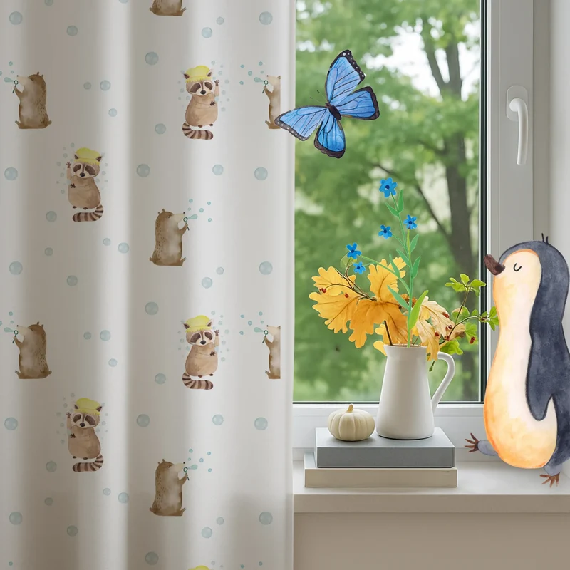 Vorhang Waschbär Muster