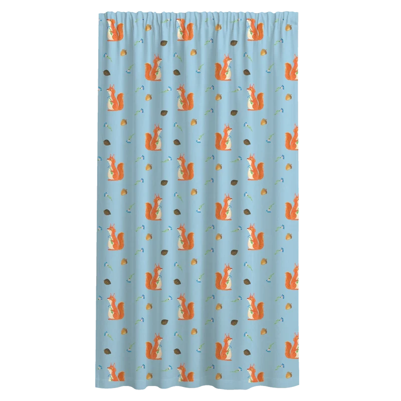 Vorhang Eichhörnchen Blume Muster