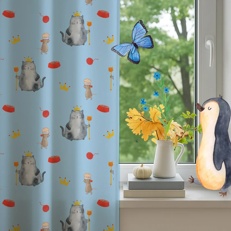 Vorhang Katze König Muster