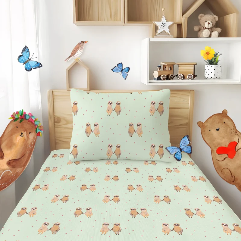 Kinderbettwäsche Faultier Pärchen Muster