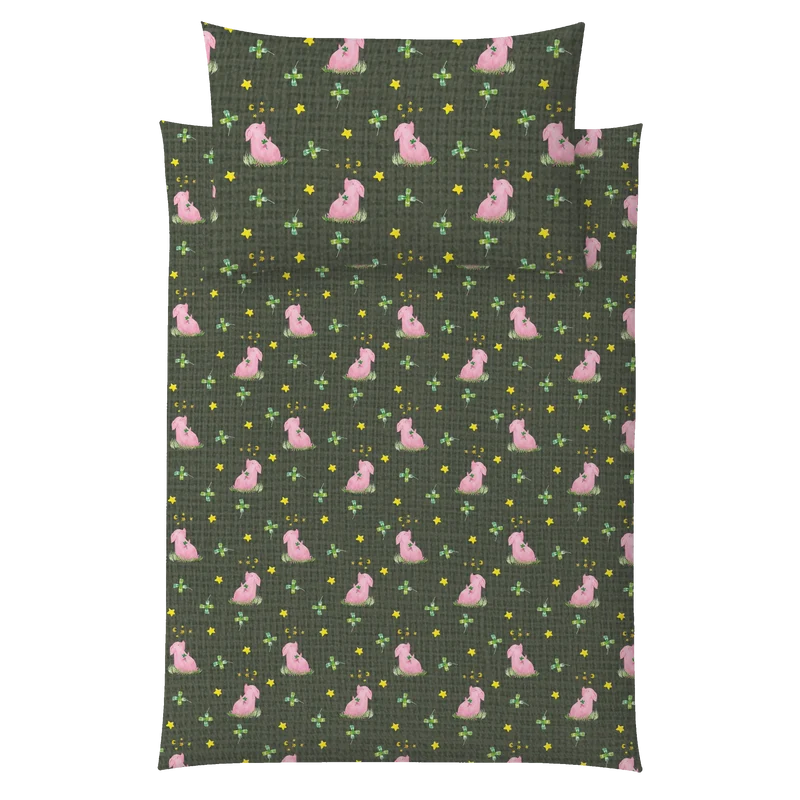 Kinderbettwäsche Schwein Glück Muster