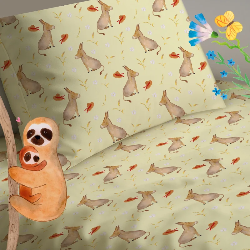 Kinderbettwäsche Esel Muster