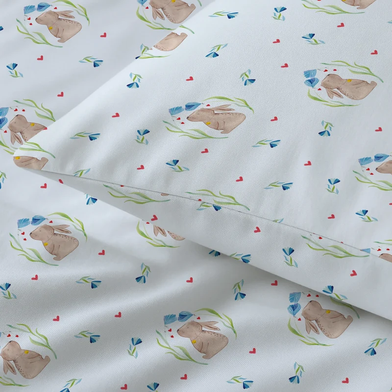 Bettwäsche Hase Blume Muster