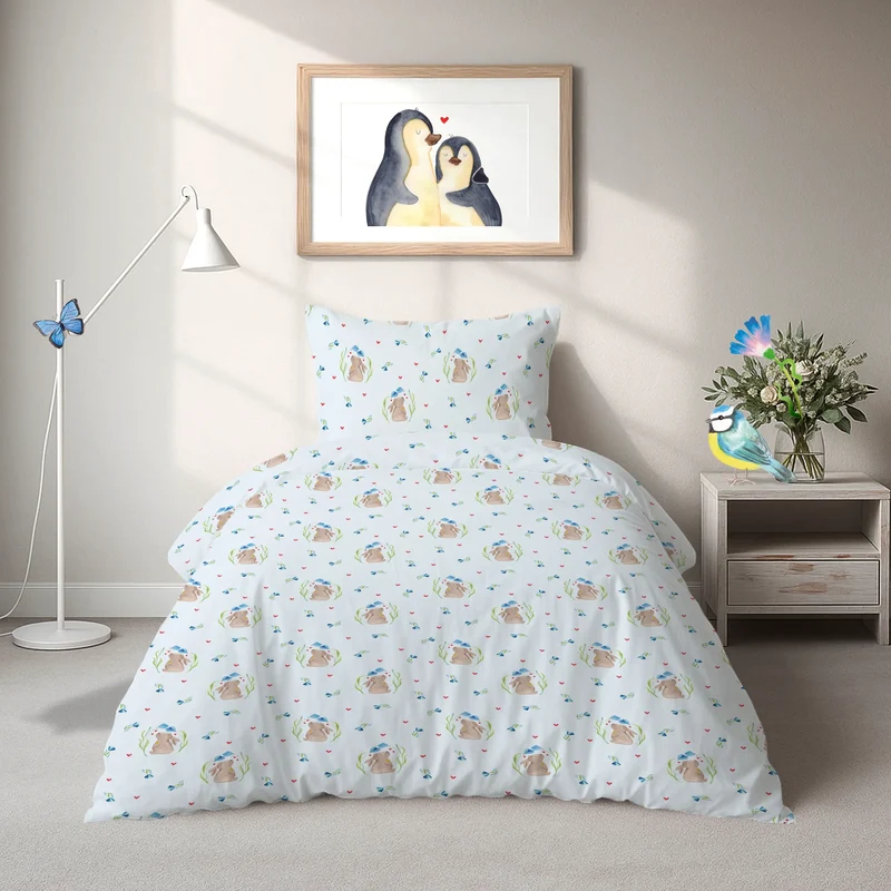 Bettwäsche Hase Blume Muster