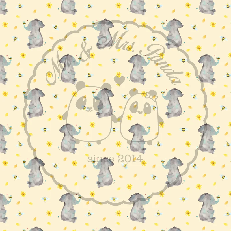 Kinderbettwäsche Elefant Biene Muster
