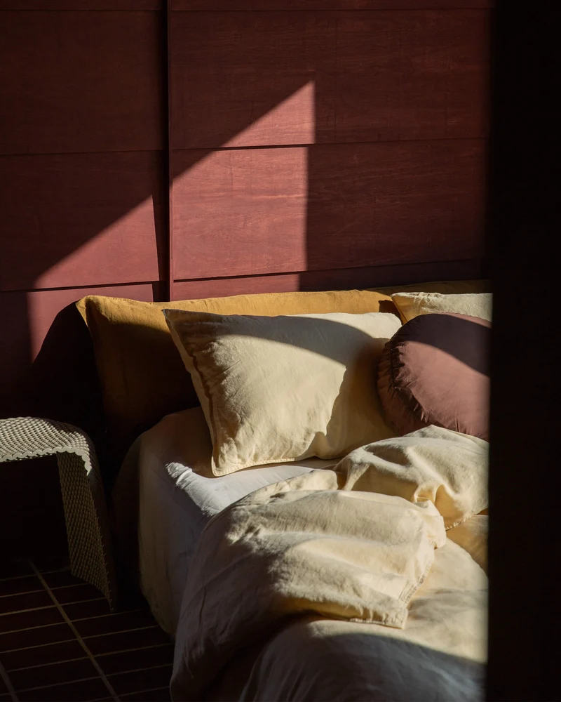bedMATE Pillowcase Linen Khaki Gold