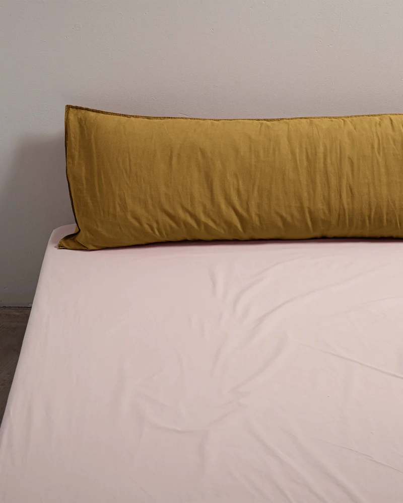 bedMATE Pillowcase Linen Khaki Gold