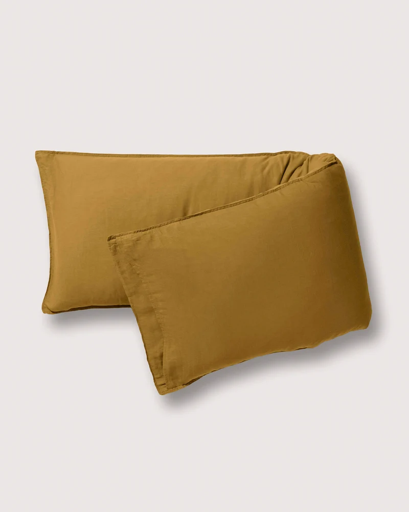bedMATE Pillowcase Linen Khaki Gold