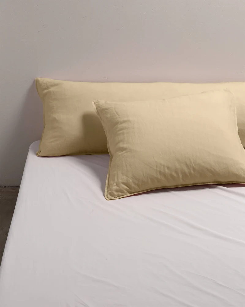 bedMATE Pillowcase Linen Creamy Yellow