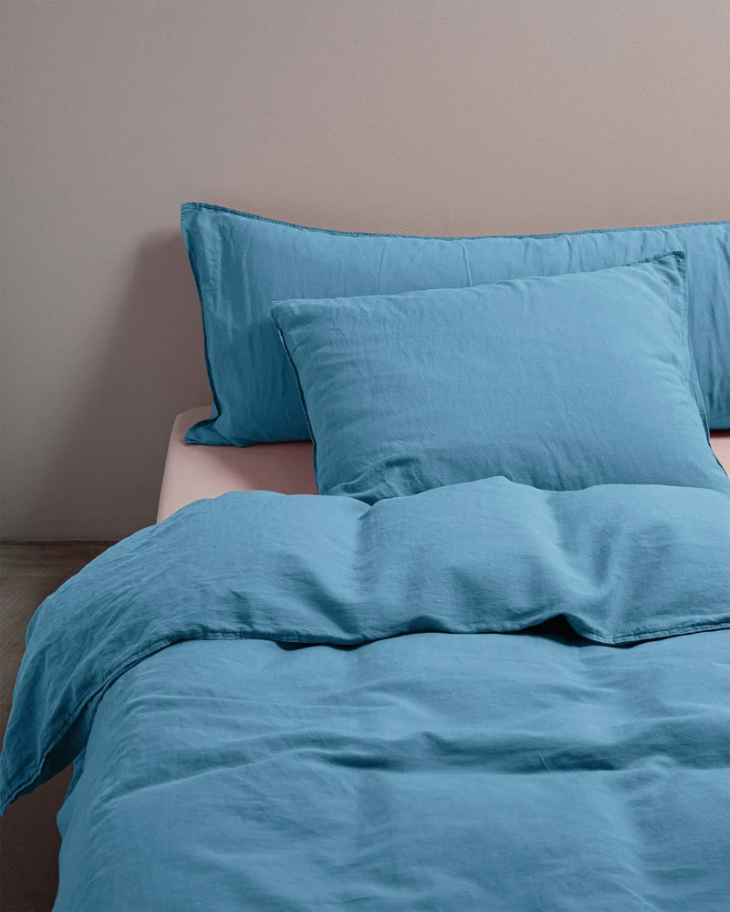 Duvet Cover Linen True Blue