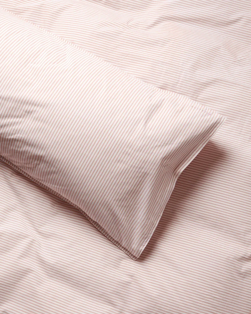 bedMATE Pillowcase Cotton Stripe Peach Ecru