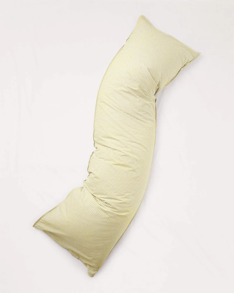 bedMATE Pillowcase Cotton Stripe Lemon Ecru