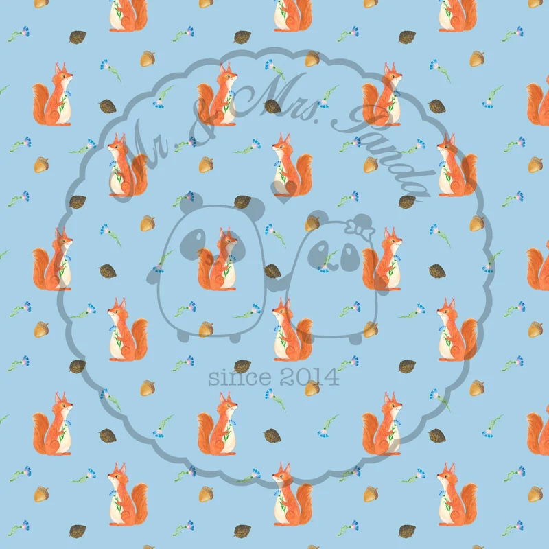 Kinderbettwäsche Eichhörnchen Blume Muster