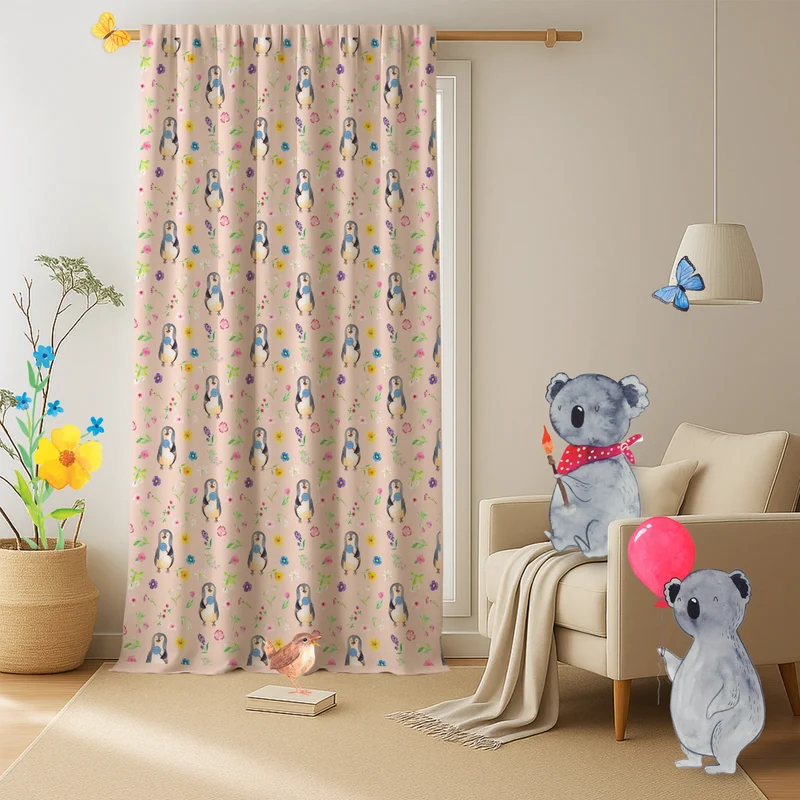 Vorhang Pinguin Lolli Muster