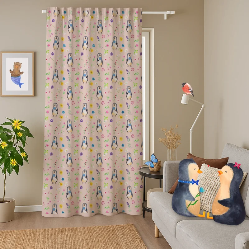 Vorhang Pinguin Lolli Muster