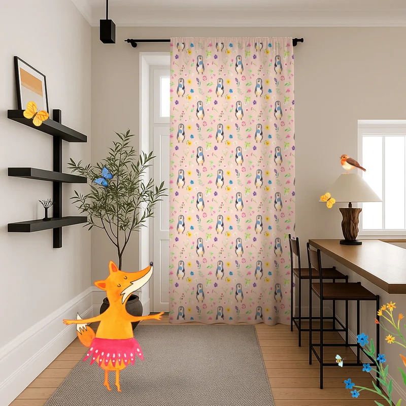 Vorhang Pinguin Lolli Muster