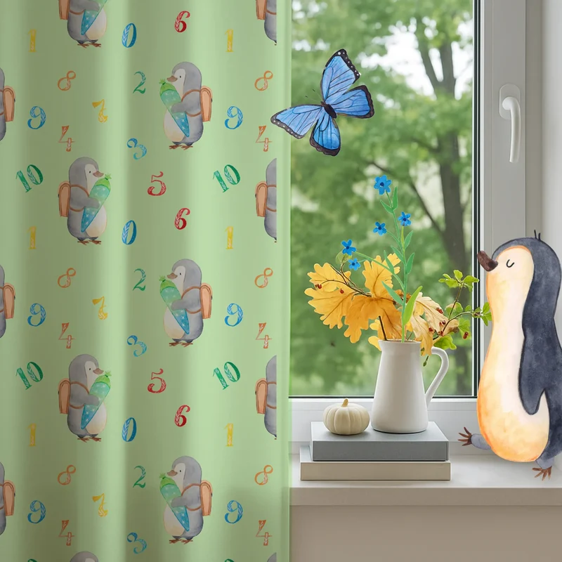 Vorhang Pinguin Schultüte Muster