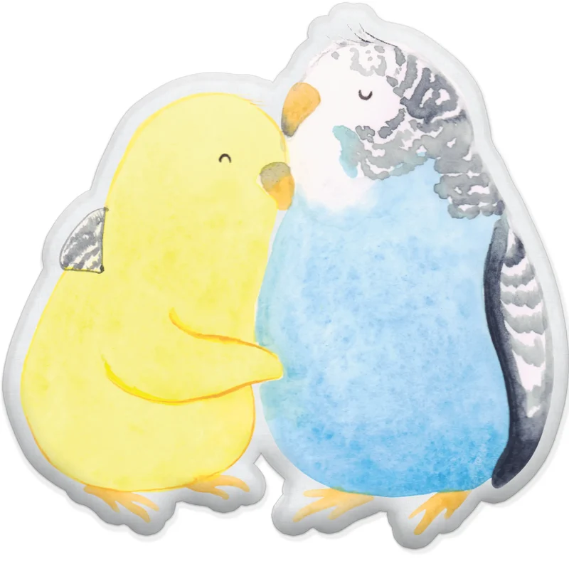 Personalisiertes Kissen Kuscheltier Wellensittich Liebe