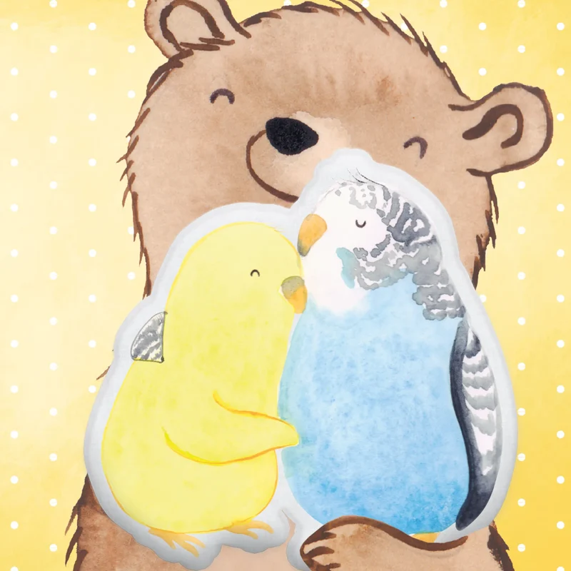 Personalisiertes Kissen Kuscheltier Wellensittich Liebe