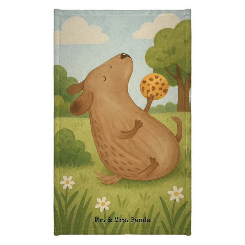 Gästehandtuch Hund Keks Design