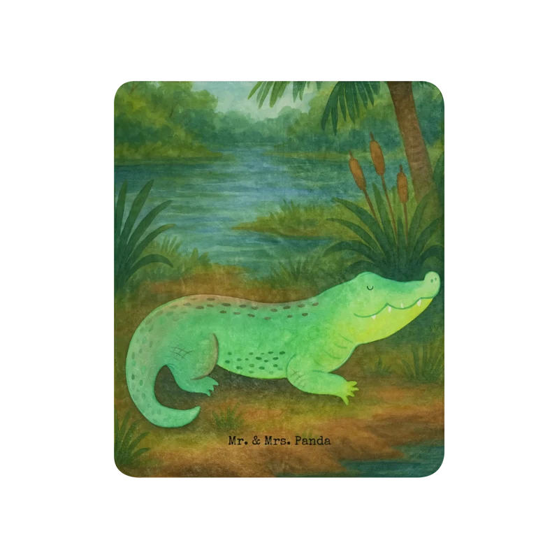 Sherpa Kuscheldecke Krokodil Design