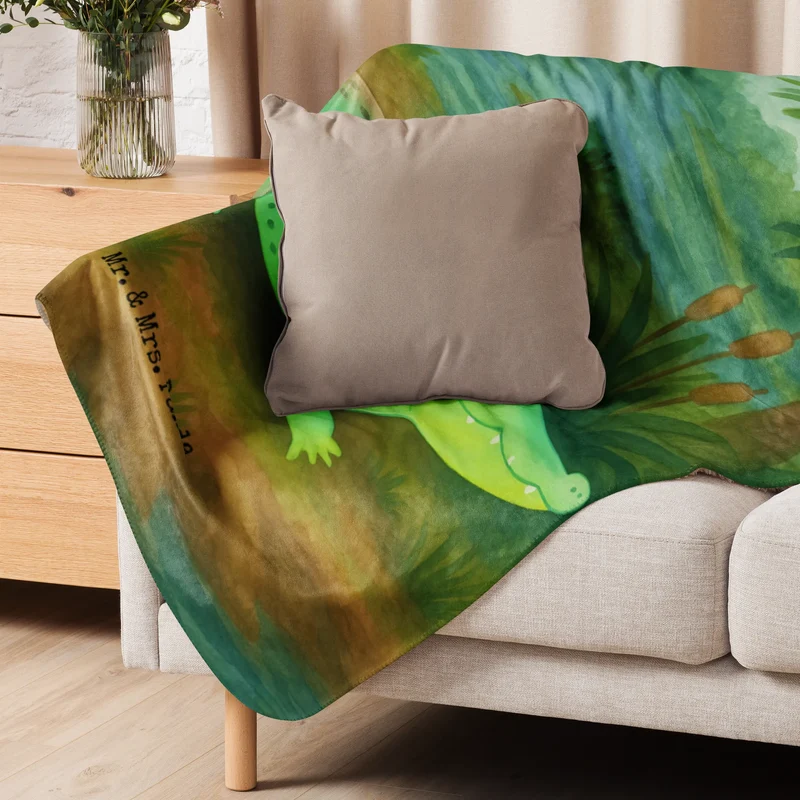 Sherpa Kuscheldecke Krokodil Design