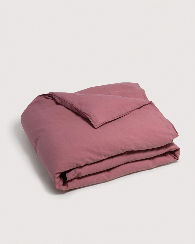 Duvet Cover Linen Mauve Rose
