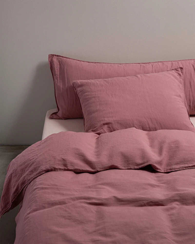 Duvet Cover Linen Mauve Rose
