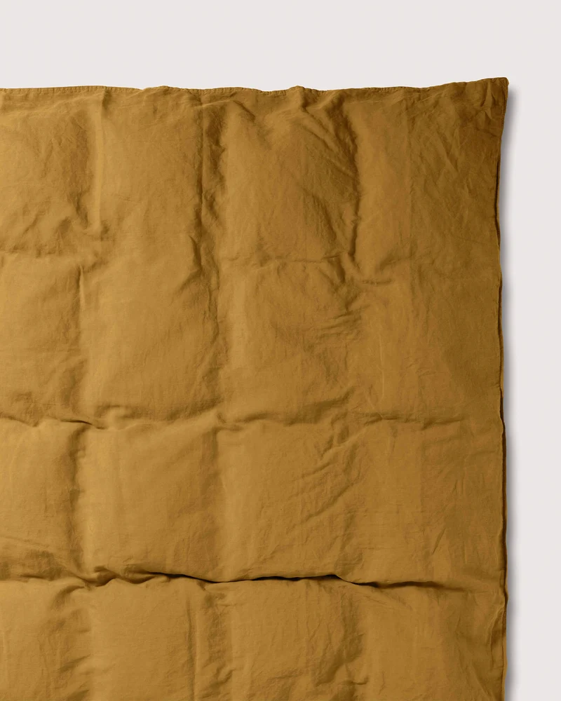Duvet Cover Linen Khaki Gold
