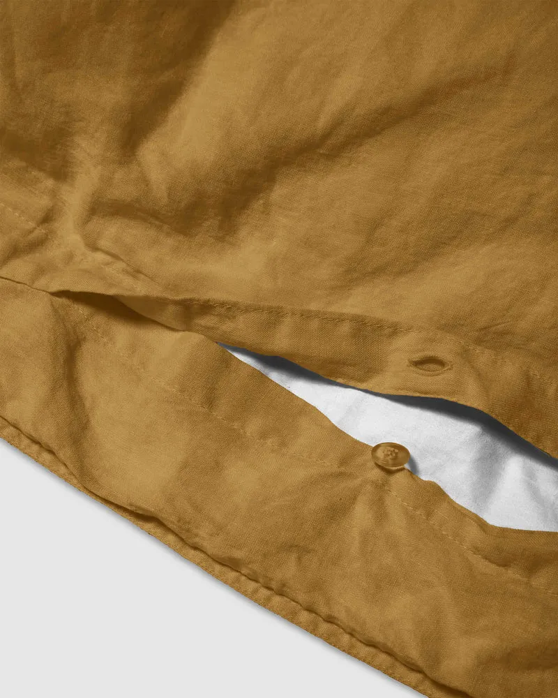 Duvet Cover Linen Khaki Gold