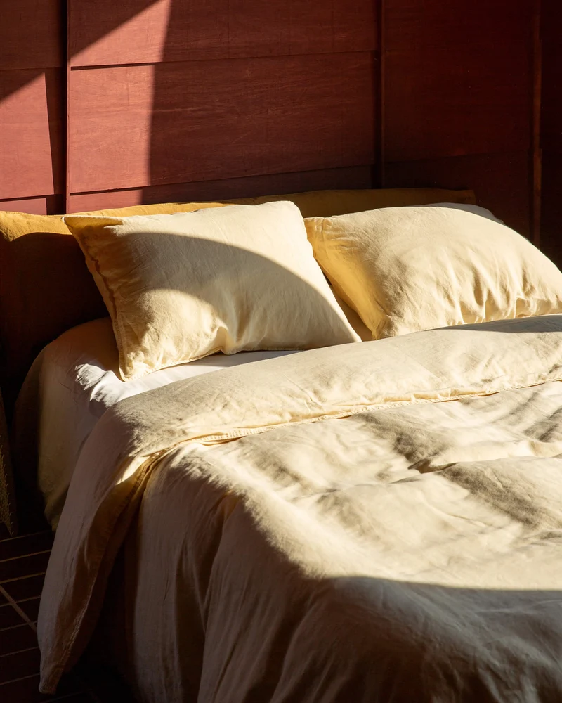 Duvet Cover Linen Creamy Yellow