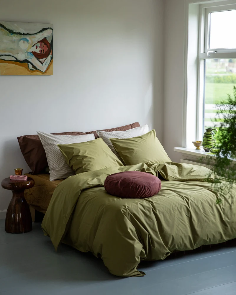Duvet Cover Cotton Olive Green