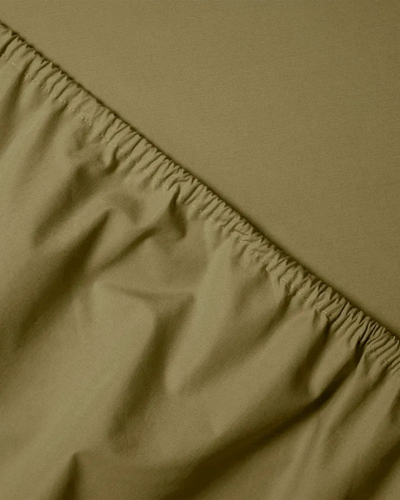 Fitted Sheet Cotton Olive Green