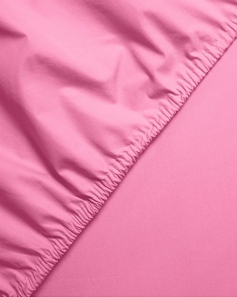 Fitted Sheet Cotton Pink Candy