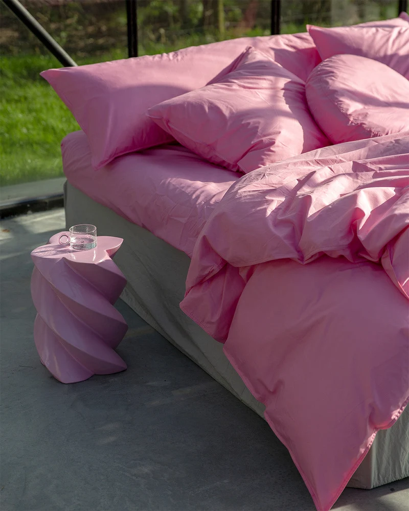 Fitted Sheet Cotton Pink Candy