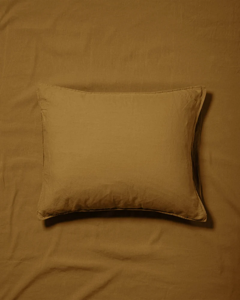 Pillowcase Linen Khaki Gold