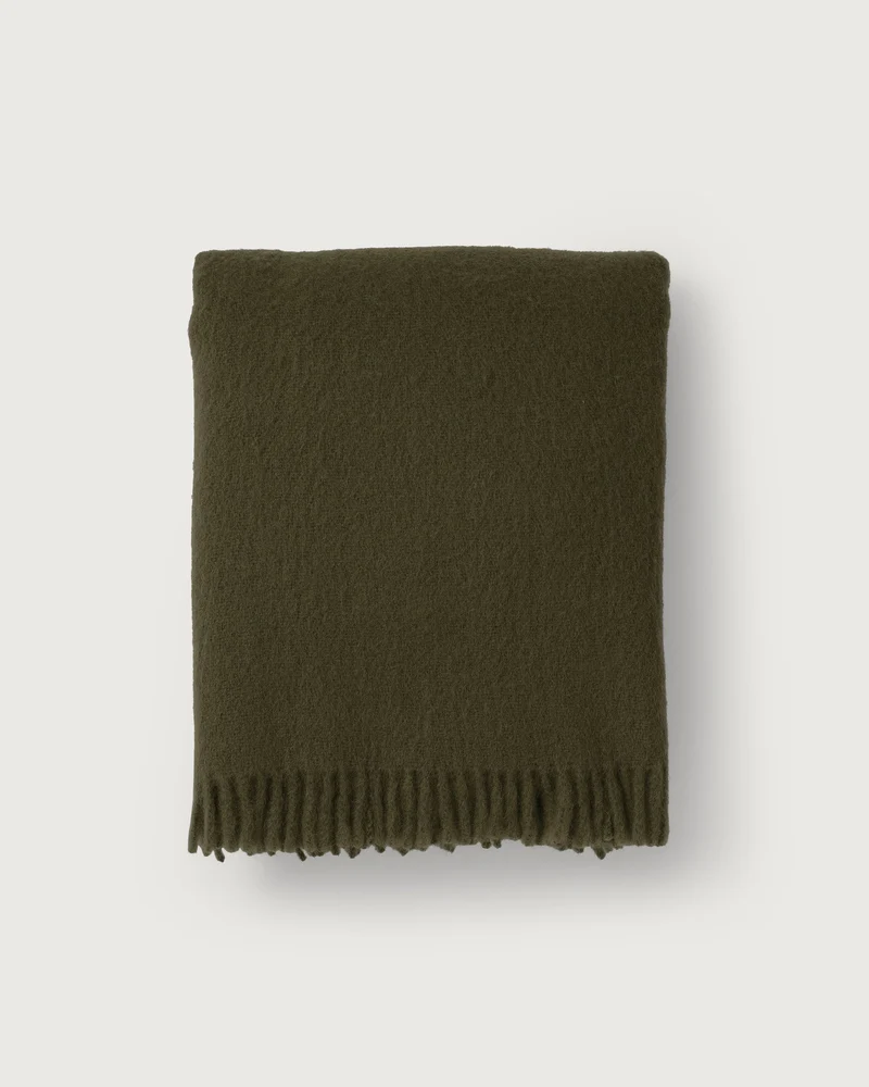 Mohair Throw Cloud Dark Olive
