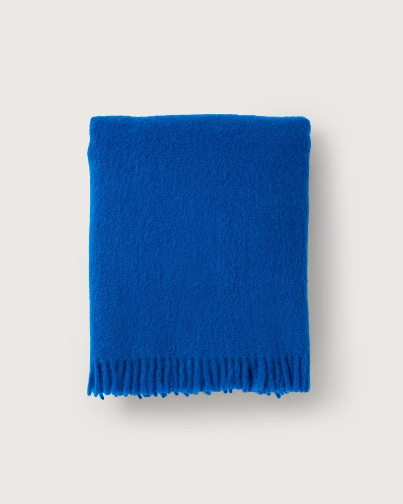 Mohair Throw Cloud Cobalt Blue
