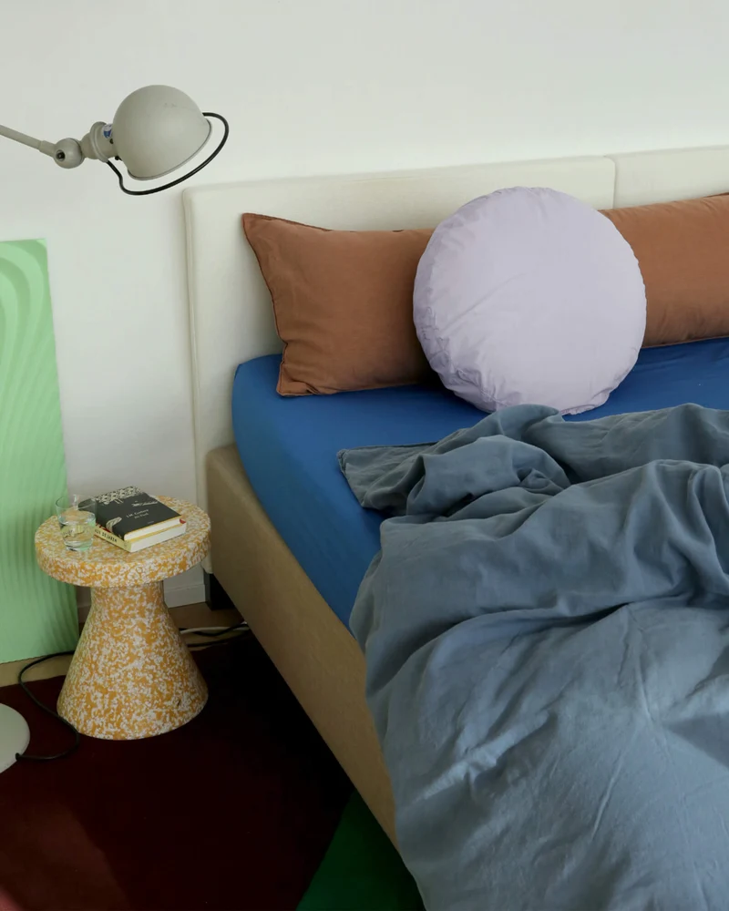 Fitted Sheet Cotton Cobalt Blue
