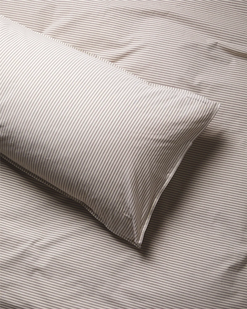 bedMATE Pillowcase Cotton Stripe Brown Ecru