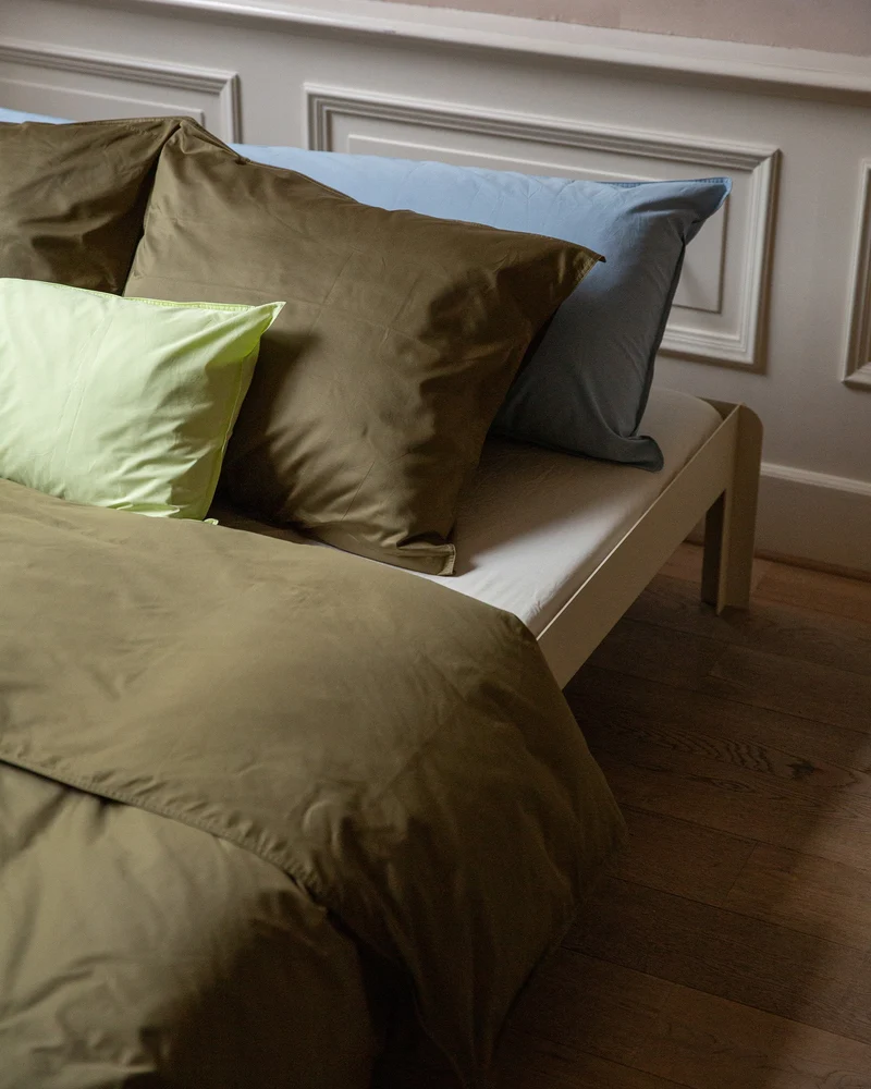 Pillowcase Satin Khaki Green