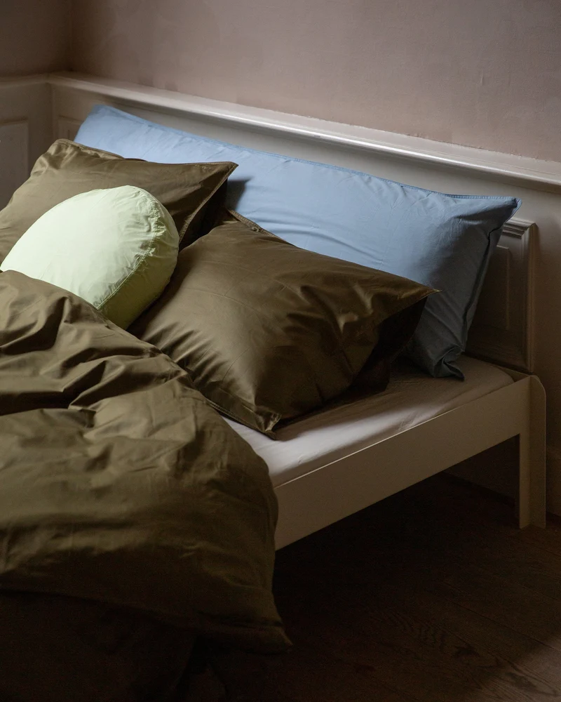 Pillowcase Satin Khaki Green