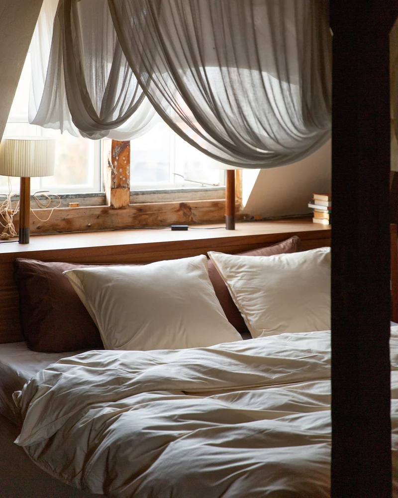 Duvet Cover Satin Ecru