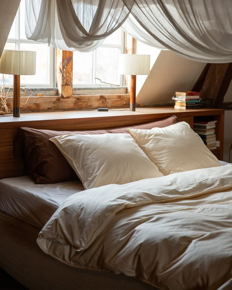 Duvet Cover Satin Ecru