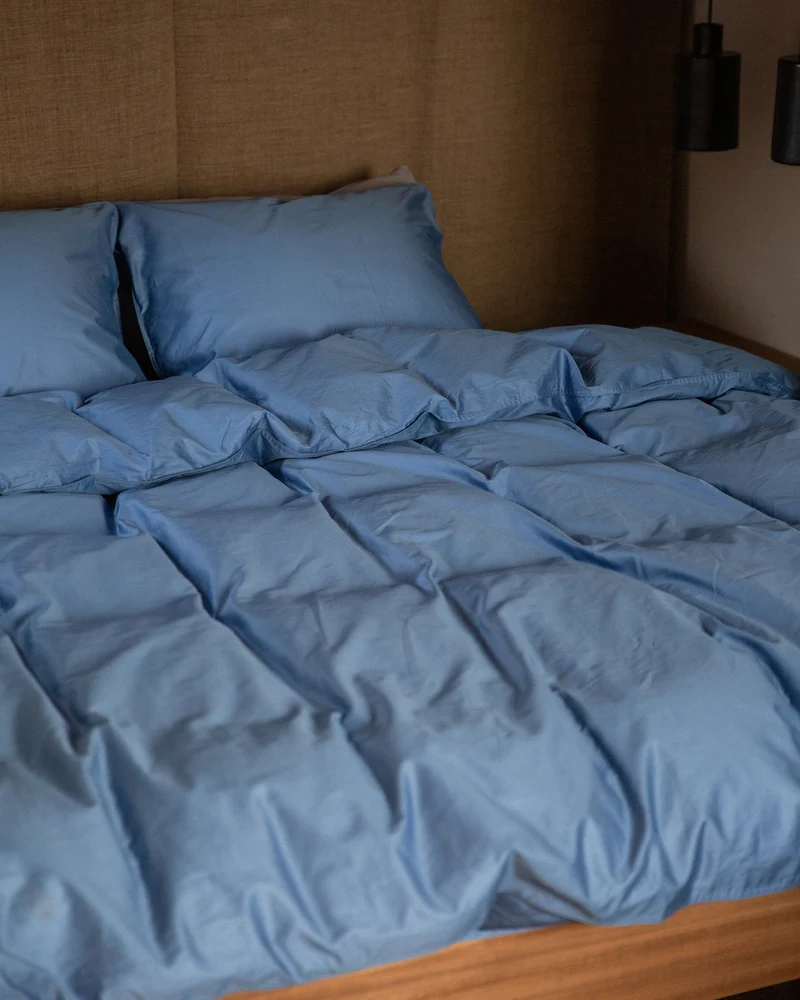 Duvet Cover Satin Ocean Blue