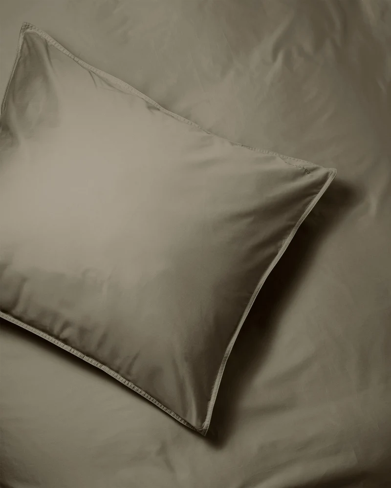 Pillowcase Satin Taupe Grey