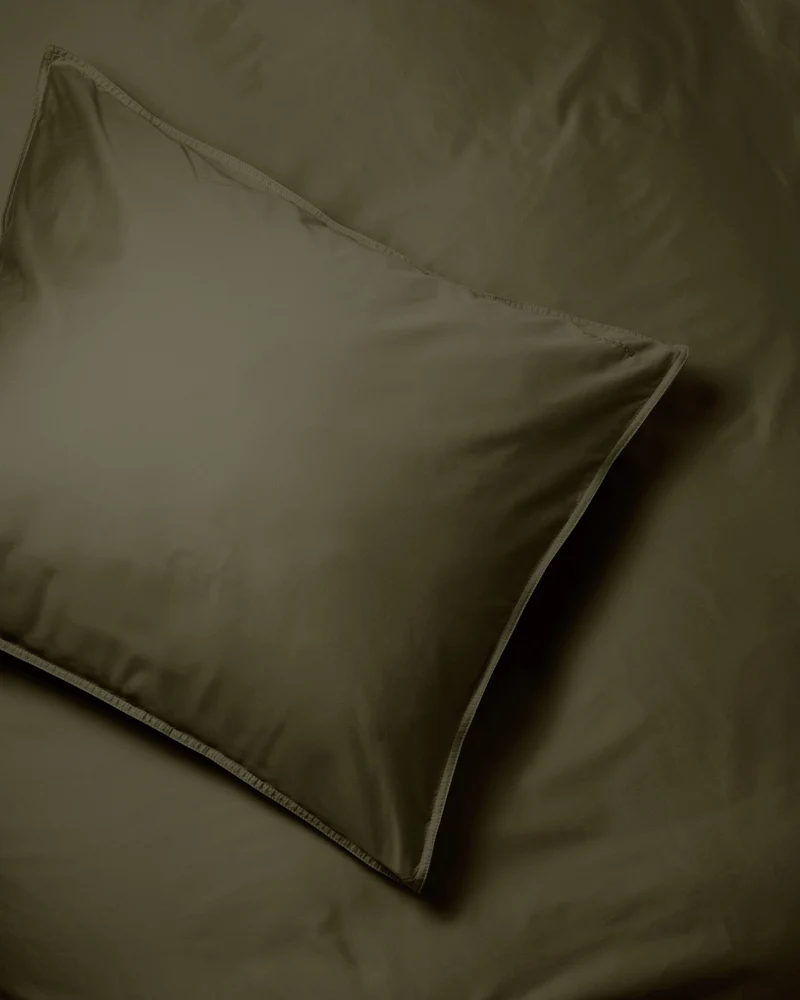 Pillowcase Satin Khaki Green